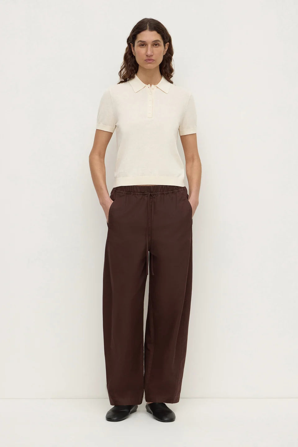 ASSEMBLY LABEL Sloane Cotton Cashmere Polo | Cream