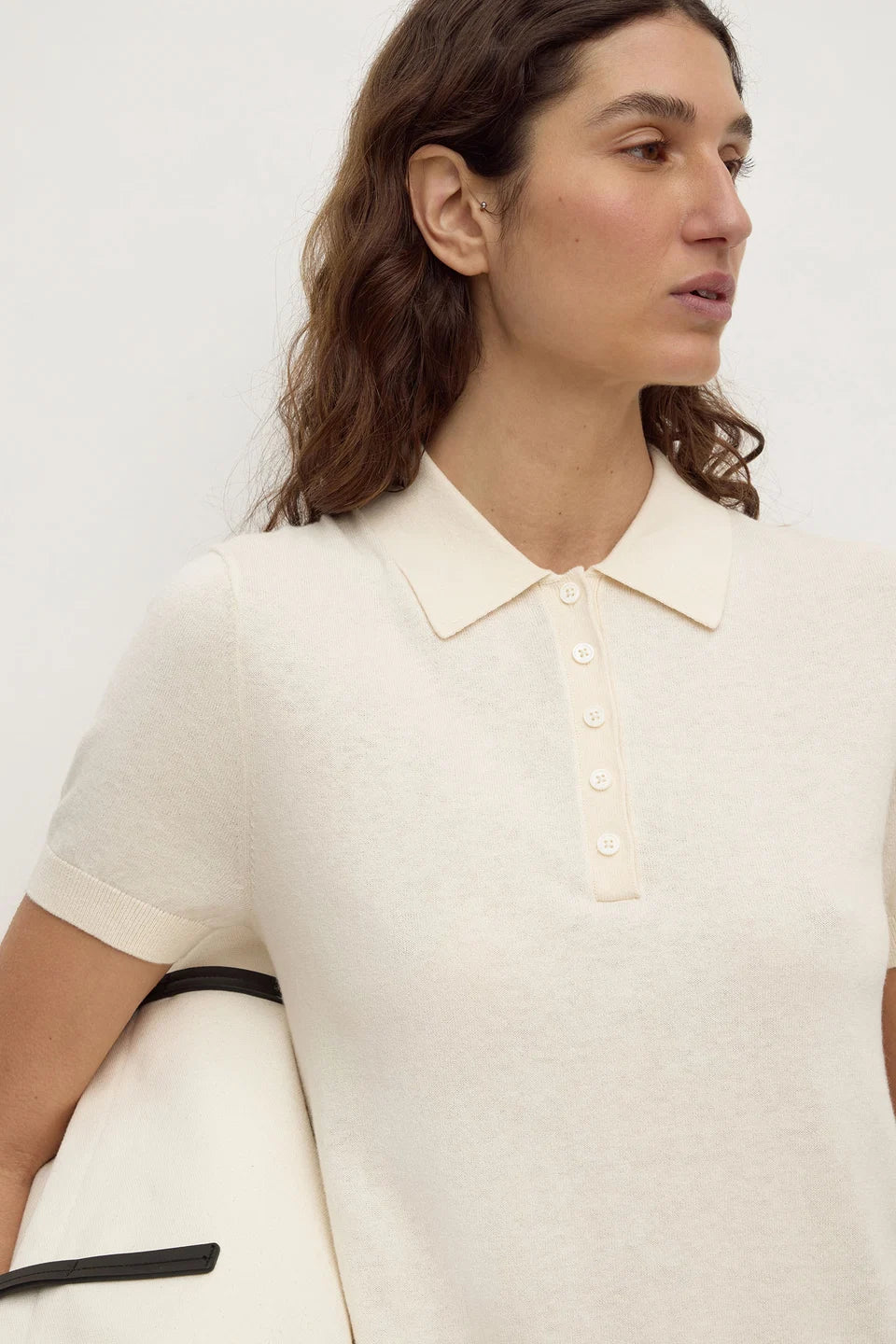 ASSEMBLY LABEL Sloane Cotton Cashmere Polo | Cream