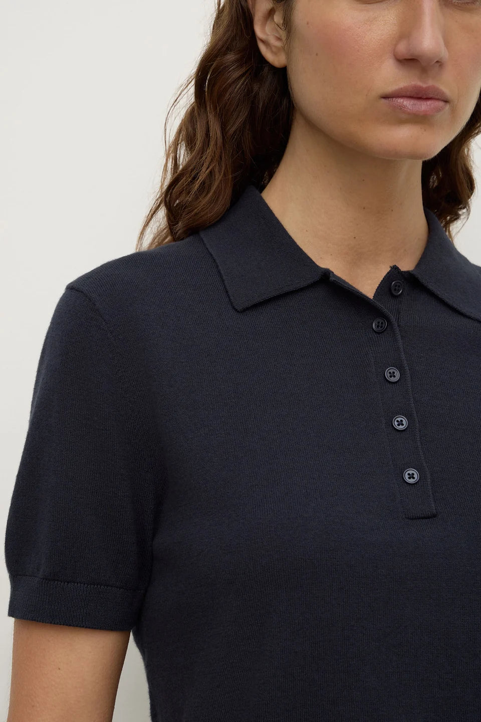 ASSEMBLY LABEL Sloane Cotton Cashmere Polo | True Navy