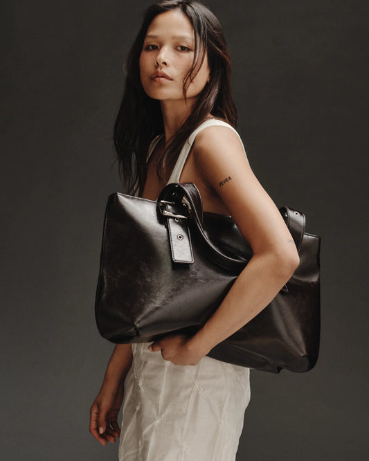 BRIE LEON Everyday East-West Weekender | Burnt Coffee