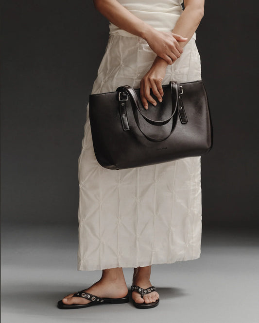 BRIE LEON Everyday East-West Tote | Burnt Coffee
