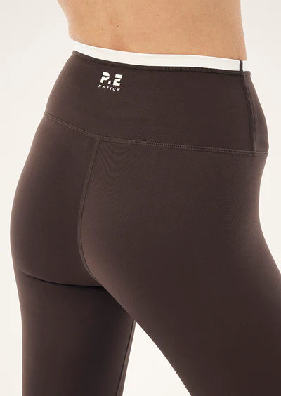 P.E NATION Vita Full Length Legging | Coffee & White Whisper