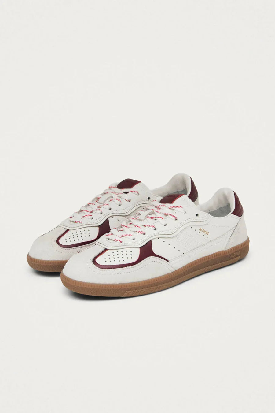 ALOHAS TB.490 Ride Grain White Burgundy Leather Sneaker