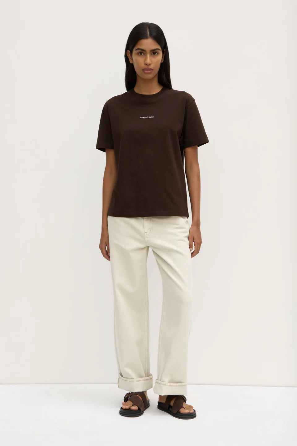 ASSEMBLY LABEL Womens Atelier Logo Tee | Ganache