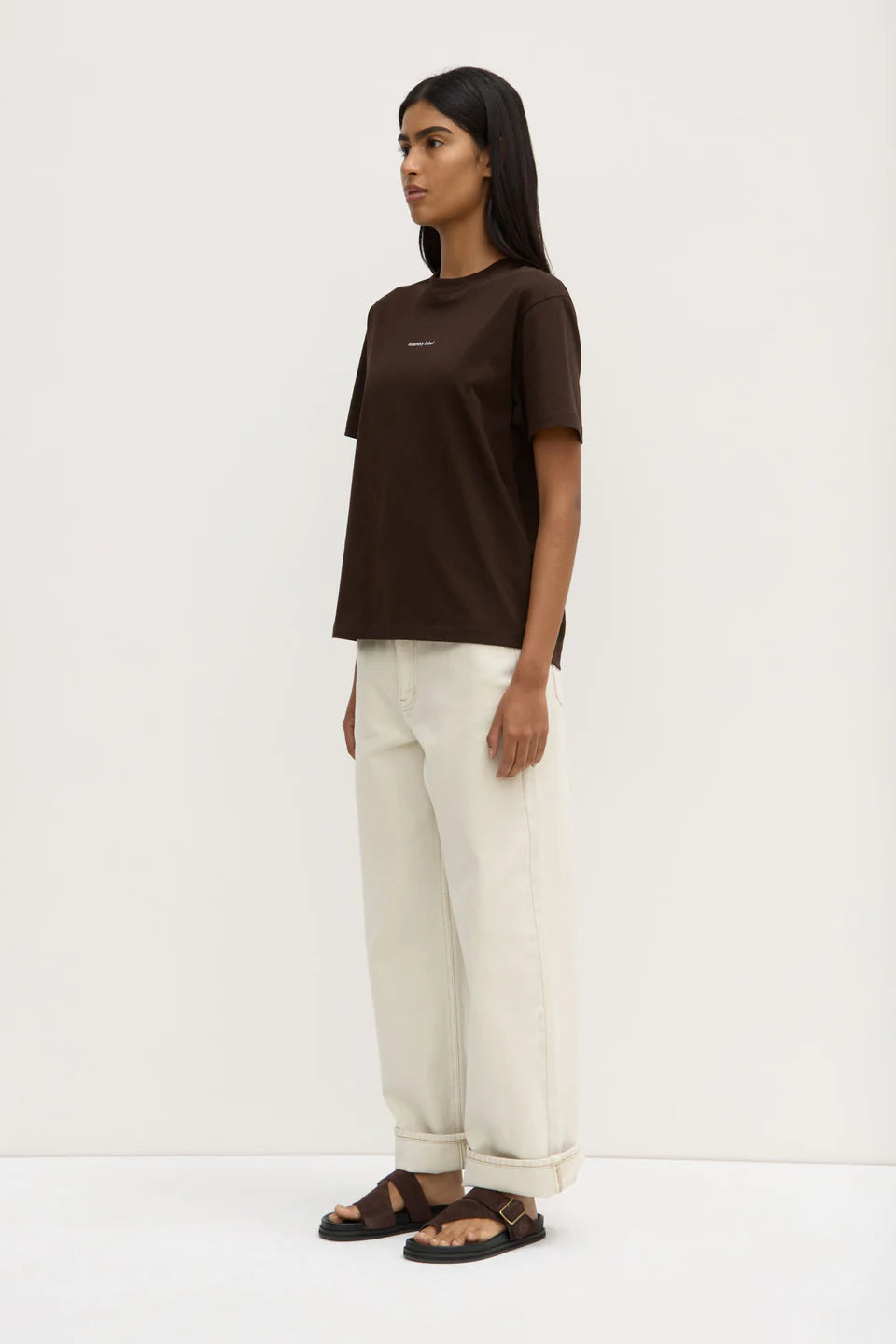 ASSEMBLY LABEL Womens Atelier Logo Tee | Ganache
