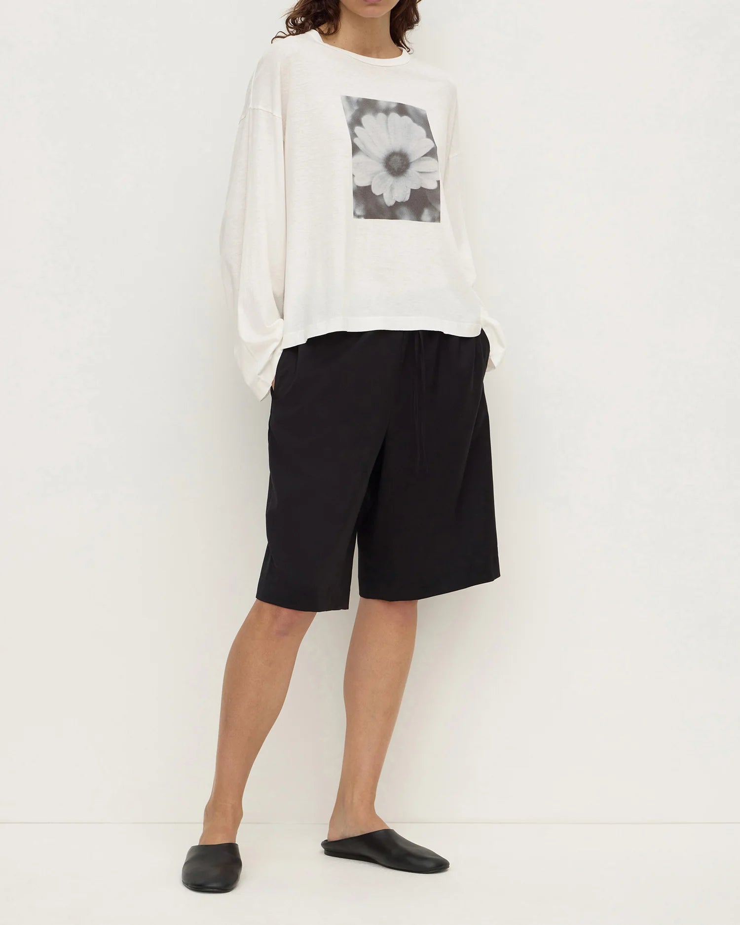 ASSEMBLY LABEL Flora Wide Long Sleeve Tee | Antique White