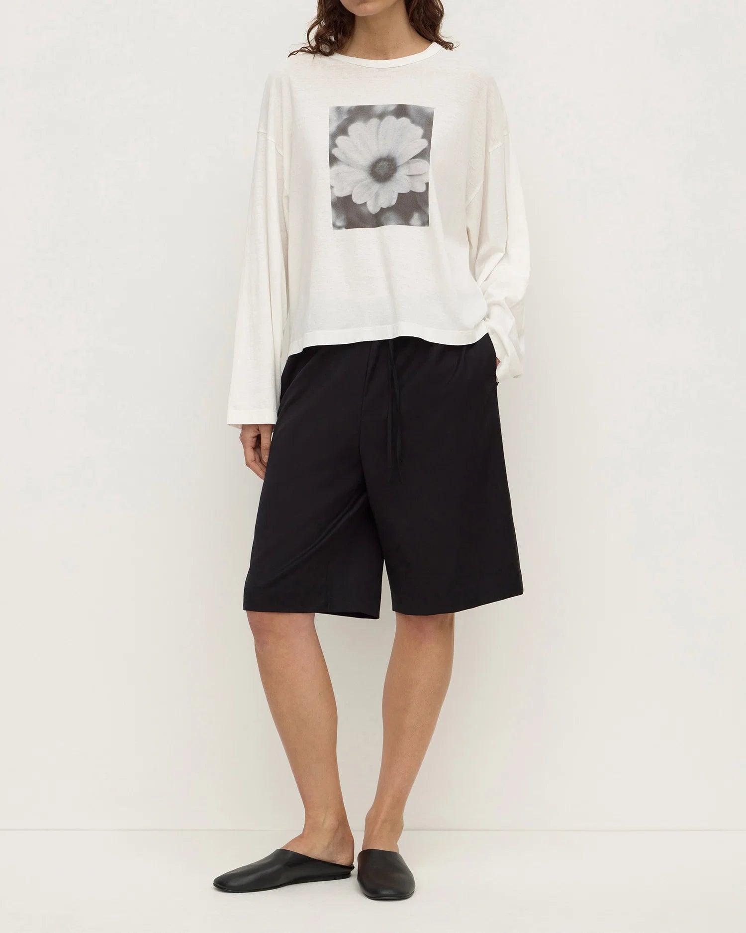 ASSEMBLY LABEL Flora Wide Long Sleeve Tee | Antique White