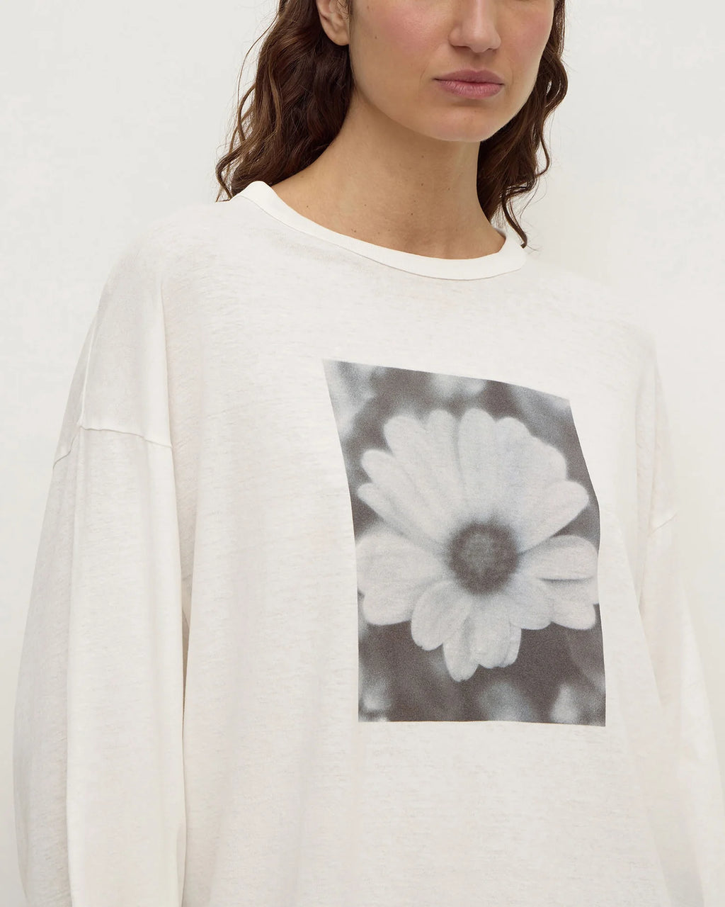 ASSEMBLY LABEL Flora Wide Long Sleeve Tee | Antique White