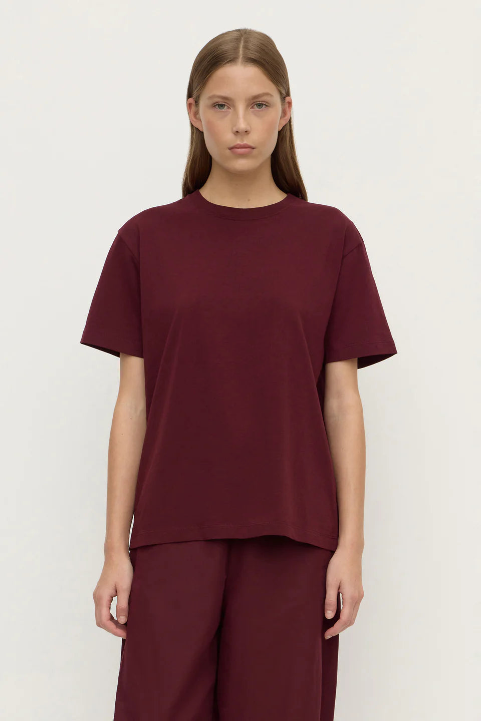 ASSEMBLY LABEL Womens Organic Base Tee | Merlot
