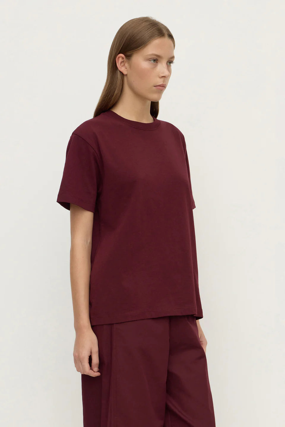 ASSEMBLY LABEL Womens Organic Base Tee | Merlot