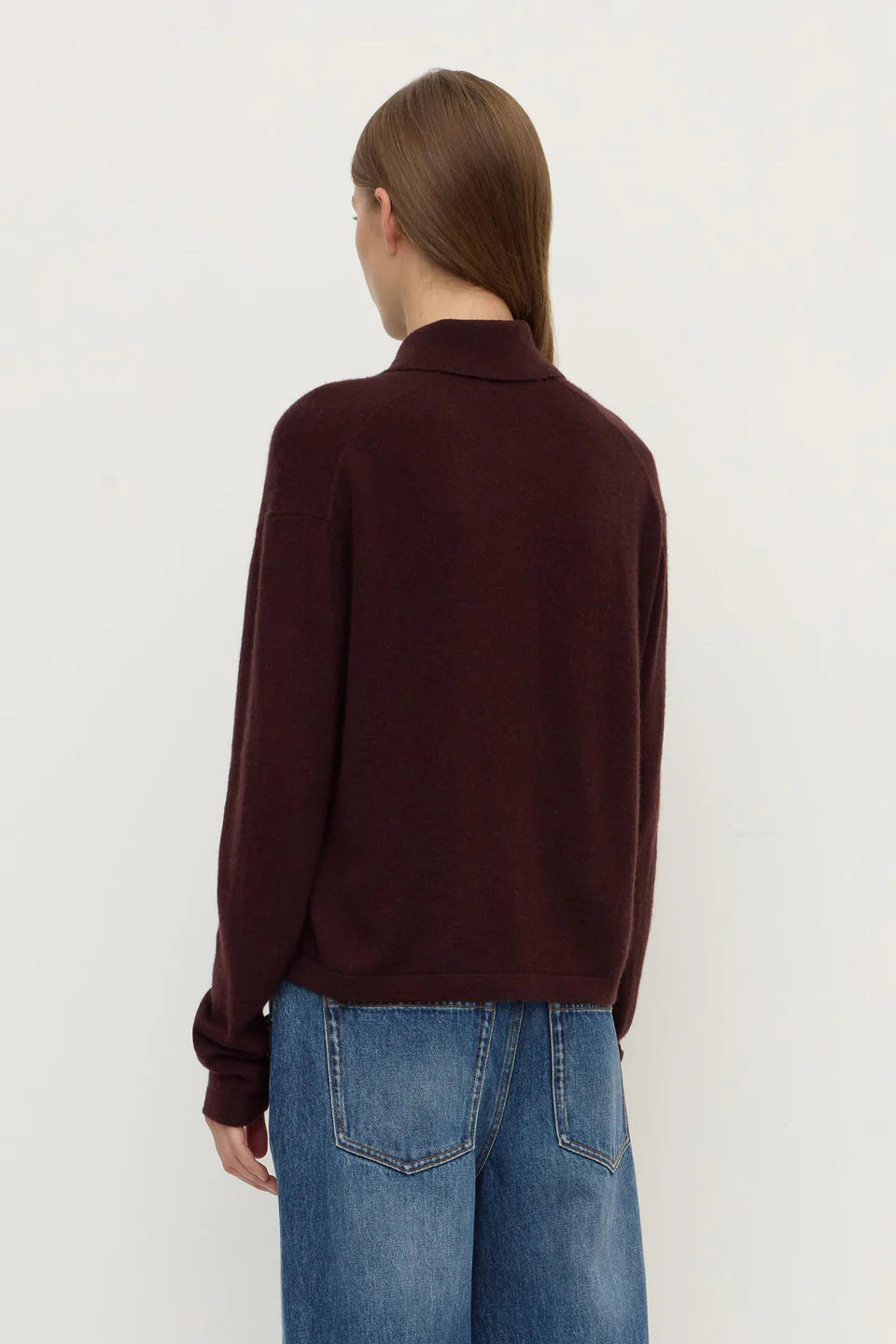 ASSEMBLY LABEL Wool Cashmere Knit Cardi | Dark Merlot