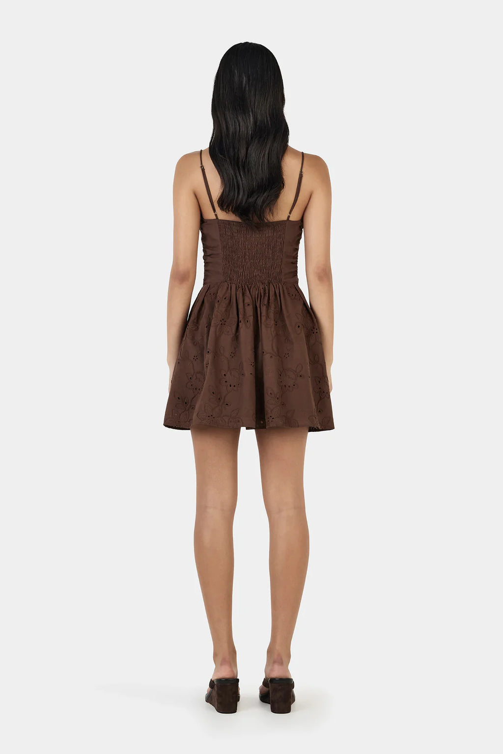 OWNLEY Yash Mini Dress | Chocolate Anglaise
