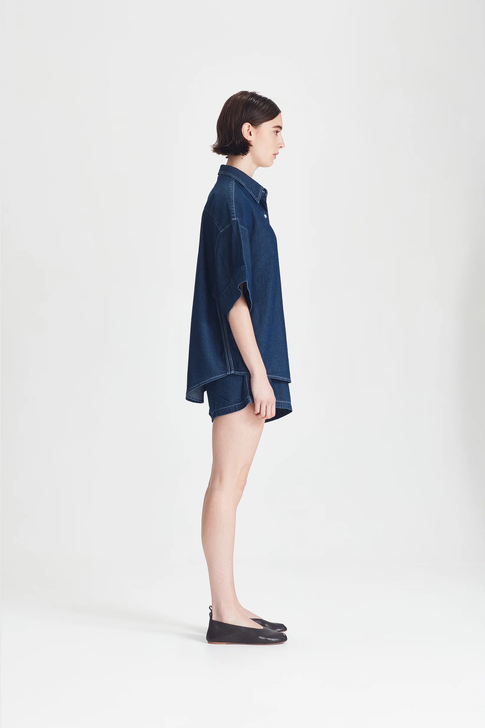 COMMONERS Women's Boyfriend Shirt | Dark Chambray