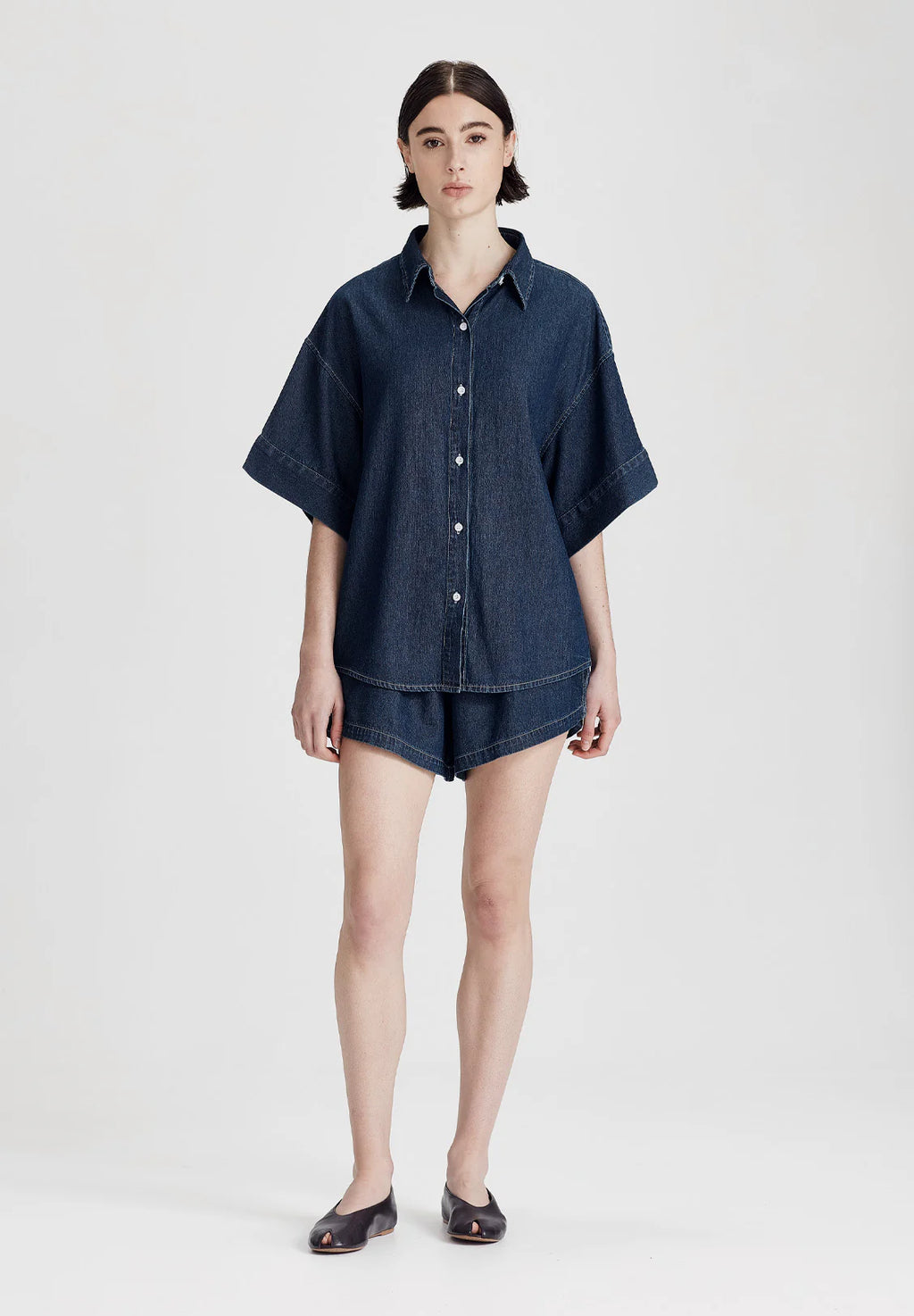 COMMONERS Women's Boyfriend Shirt | Dark Chambray