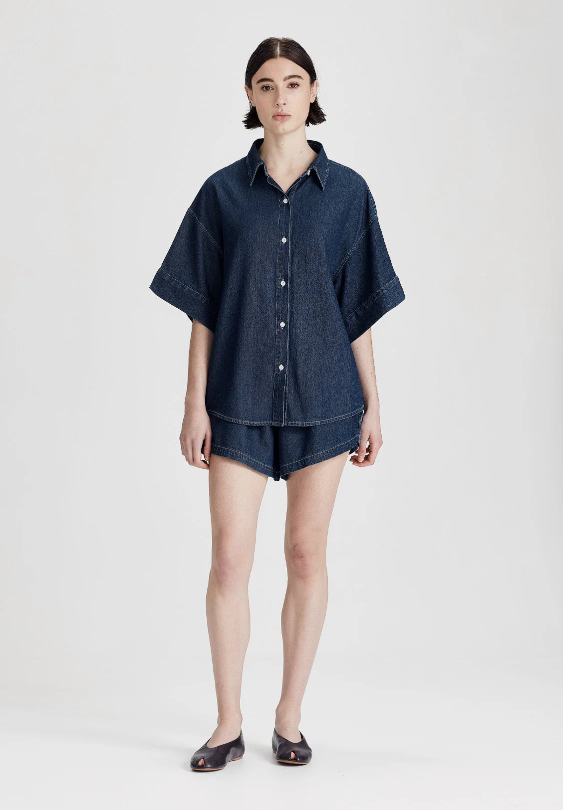 COMMONERS Women's Boyfriend Shirt | Dark Chambray