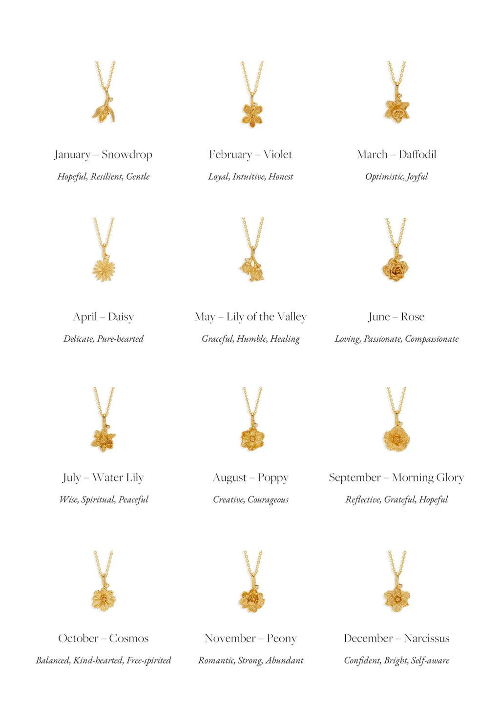 BY CHARLOTTE Birth Flower Necklace | Poppy August