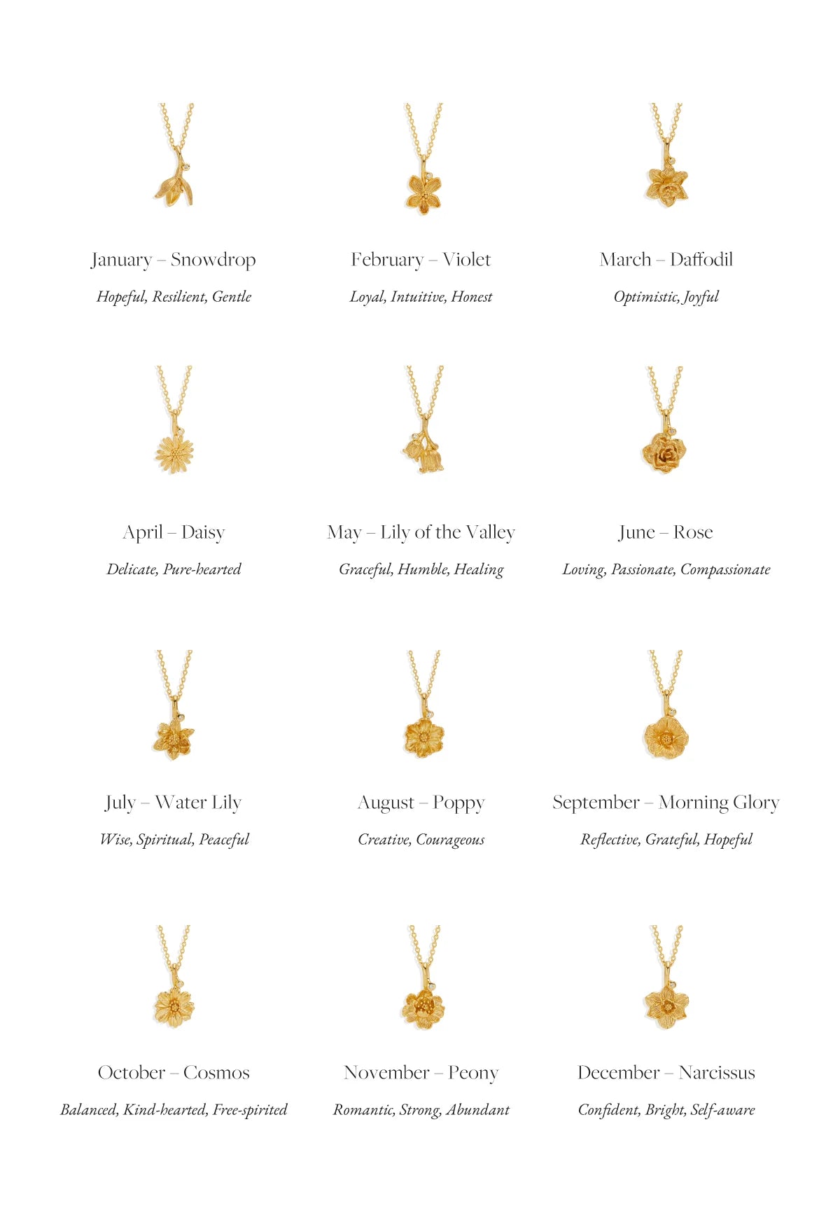 BY CHARLOTTE Birth Flower Necklace | Poppy August
