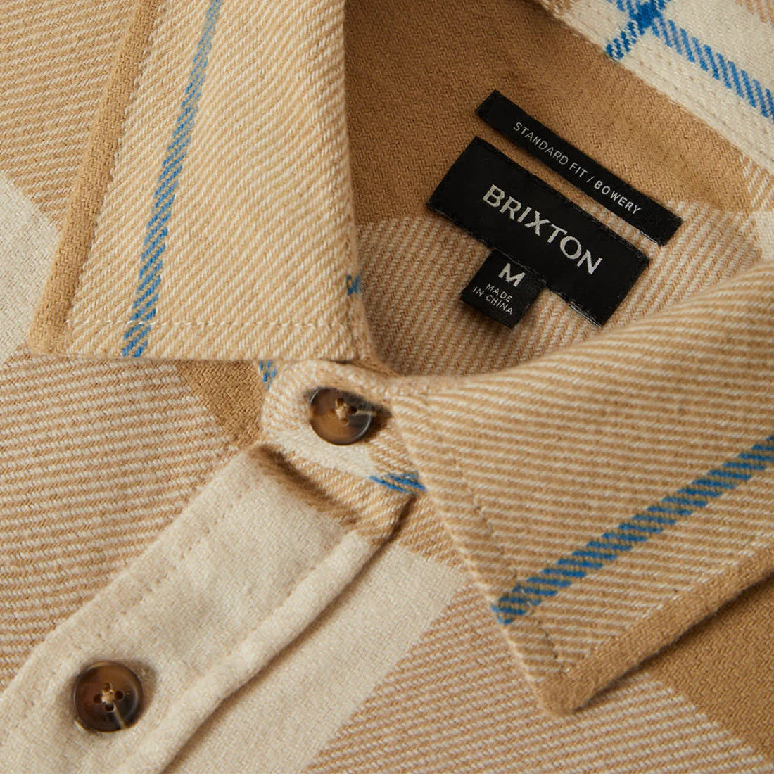 BRIXTON Bowery Flannel  | Whitecap/Sand/Cyber Blue
