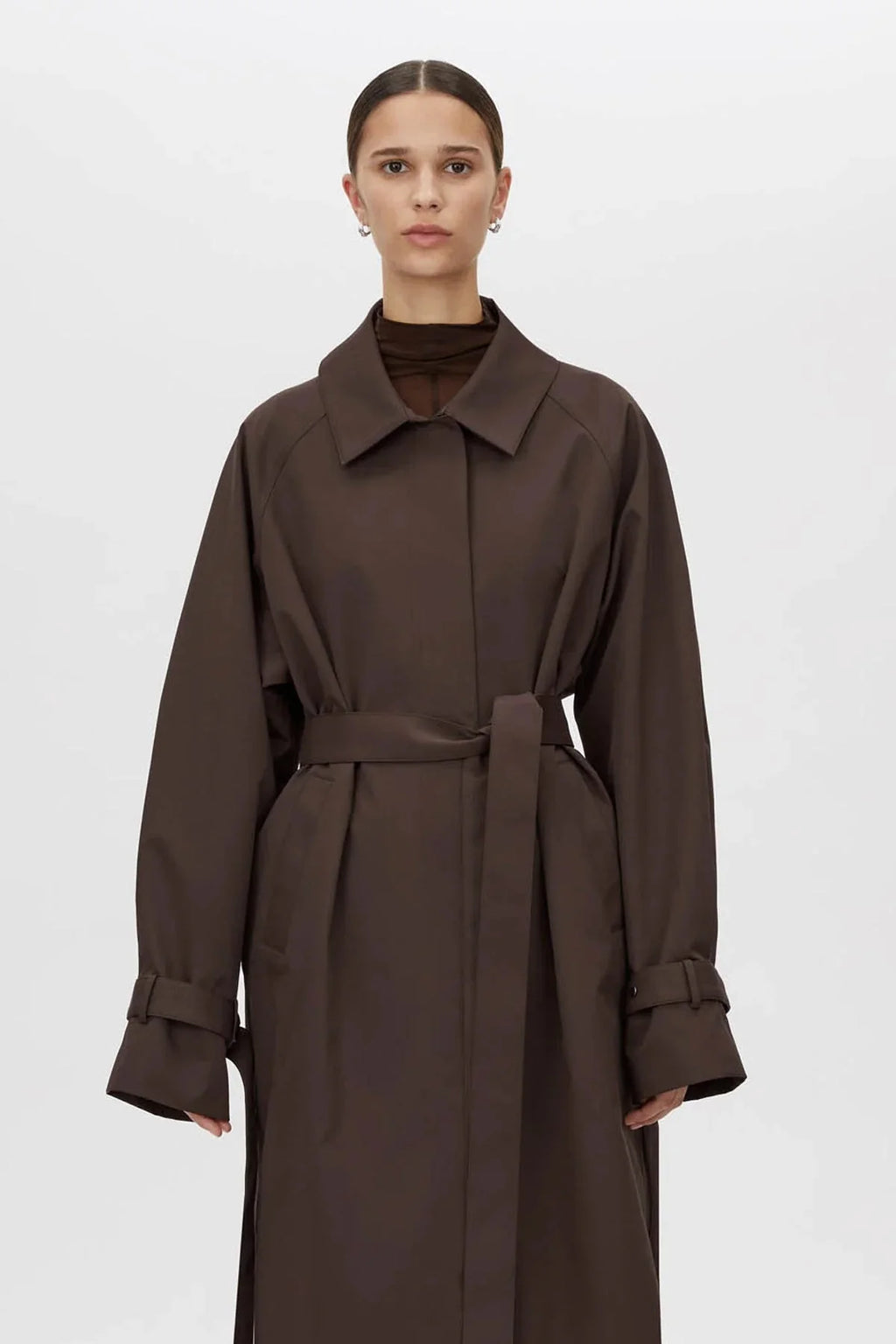 CAMILLA AND MARC Dia Car Coat Bitter Chocolate - Main Image