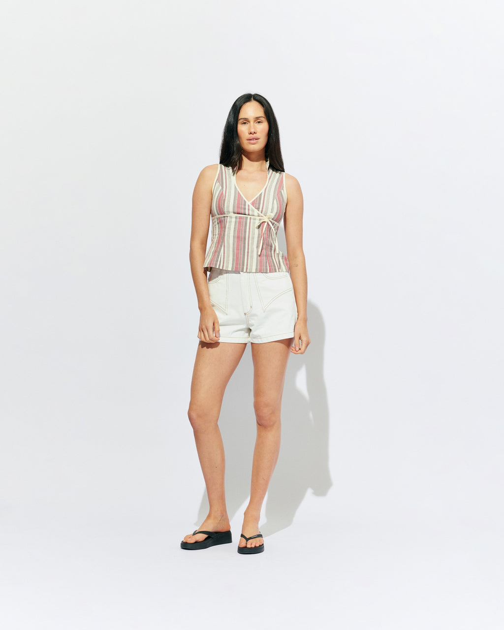 RUBY Clover Denim Short | White