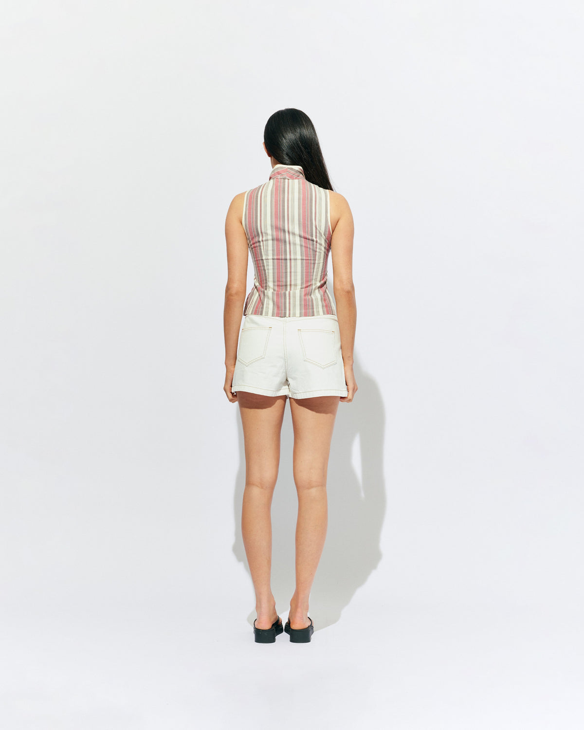 RUBY Clover Denim Short | White