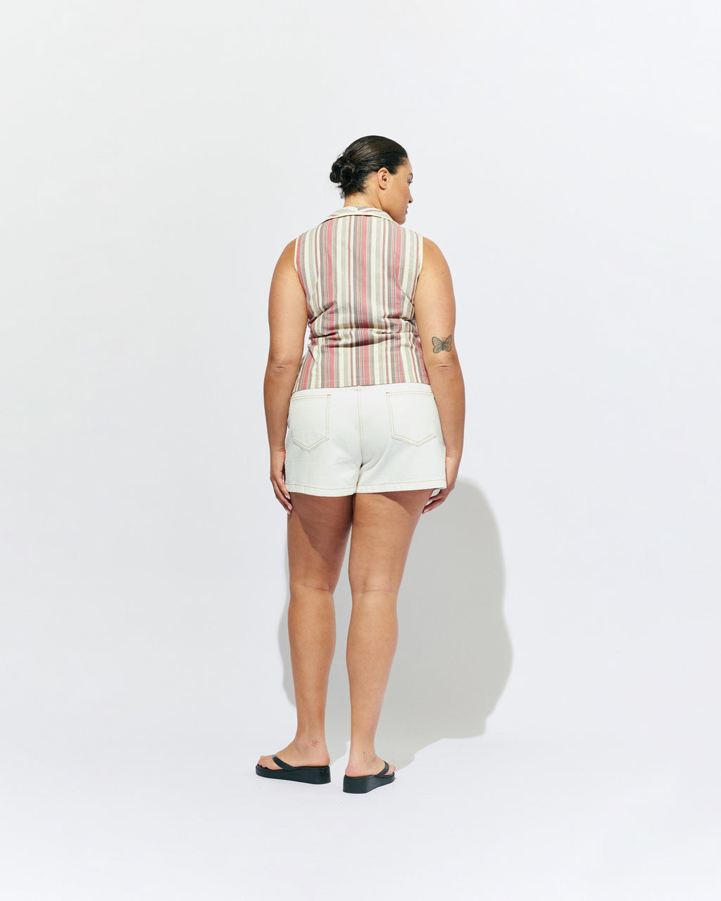 RUBY Clover Denim Short | White