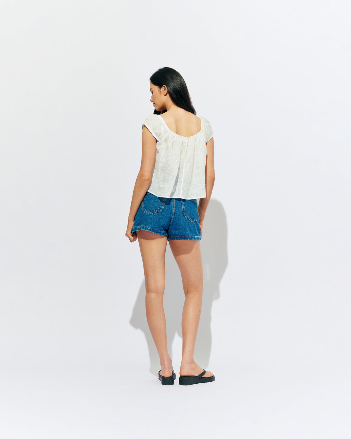 RUBY Clover Studded Denim Short | Indigo