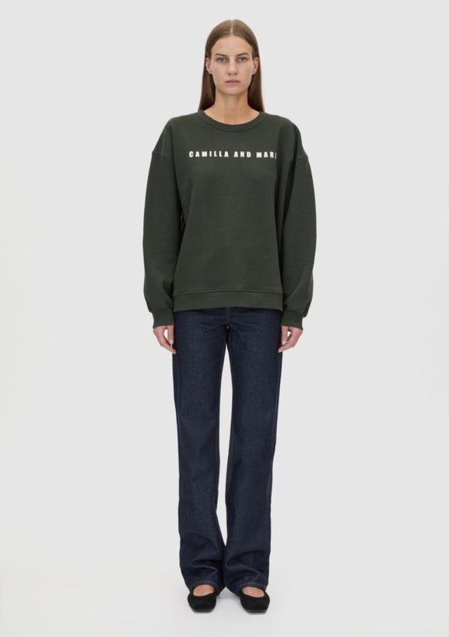 CAMILLA AND MARC Anca Graphic Sweater | Bottle Green