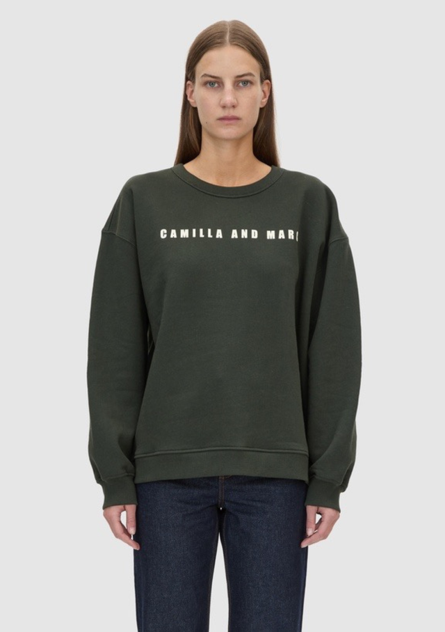 CAMILLA AND MARC Anca Graphic Sweater | Bottle Green