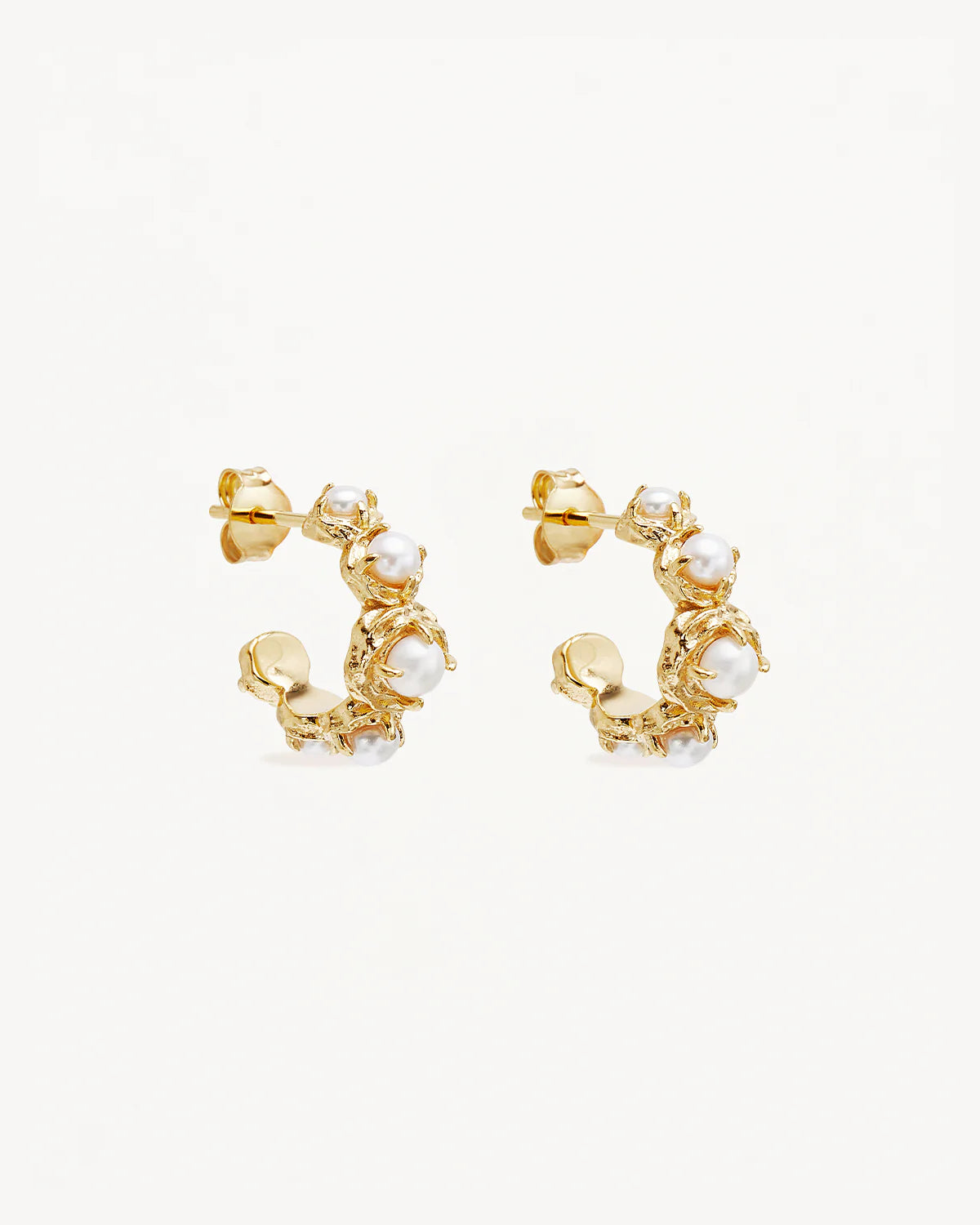 BY CHARLOTTE Peace Within Pearl Hoops | Gold Vermeil