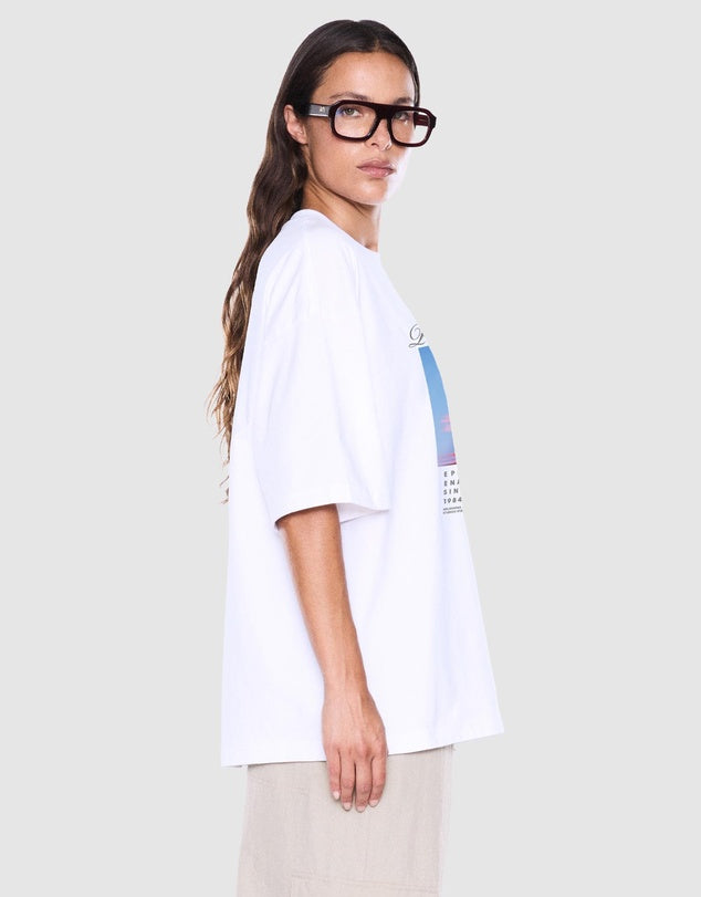 ENA PELLY Maeve Relaxed Tee in Vintage White/Pelly Studios back view