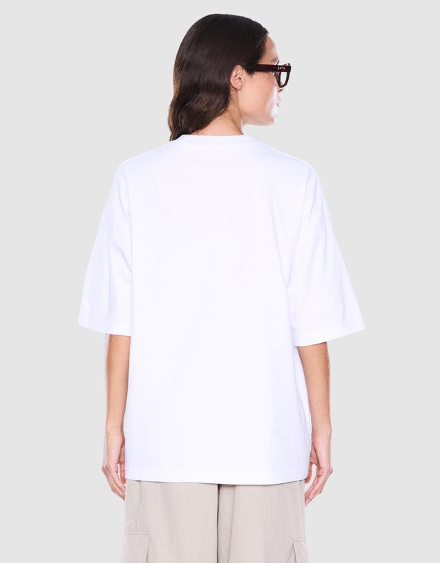 ENA PELLY Maeve Relaxed Tee in Vintage White/Pelly Studios detail view