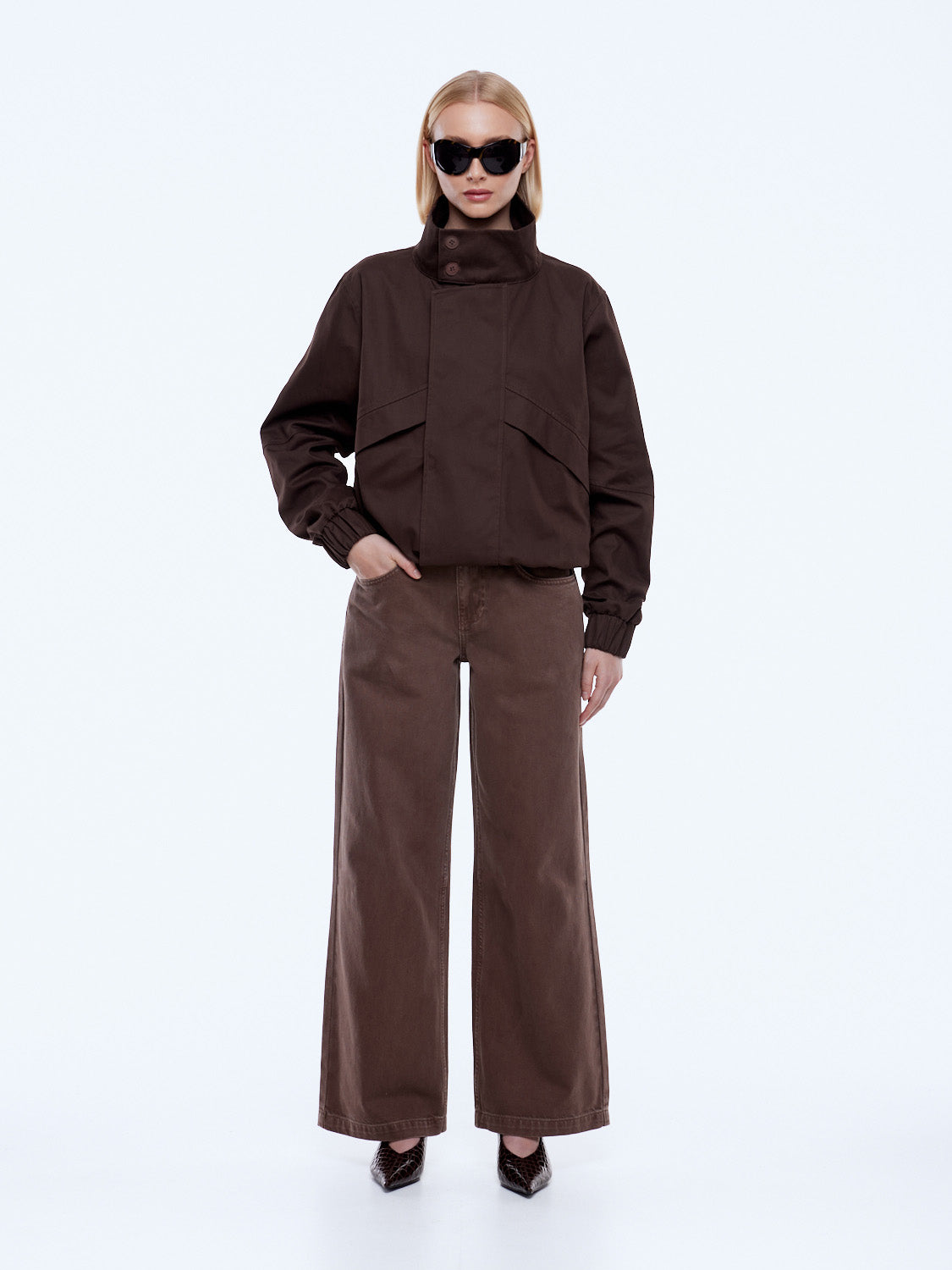 ENA PELLY Zadie Bomber Jacket | Chocolate