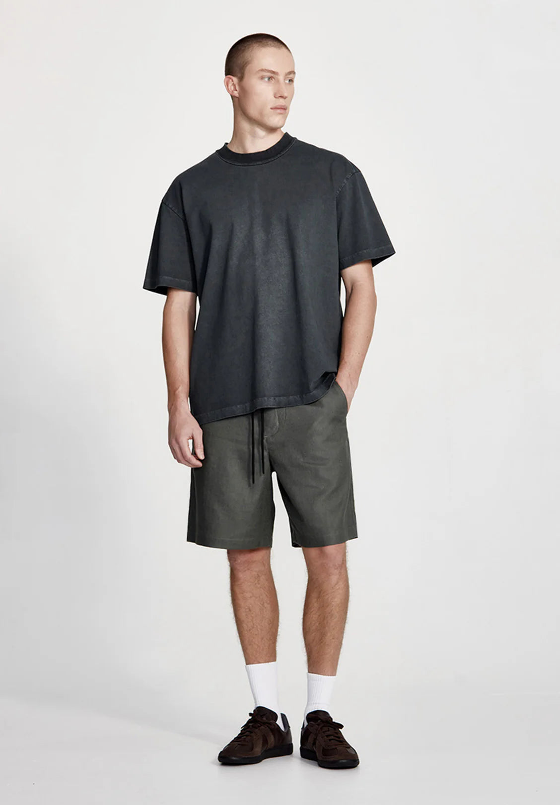 COMMONERS Linen Blend Studio Short | Fog