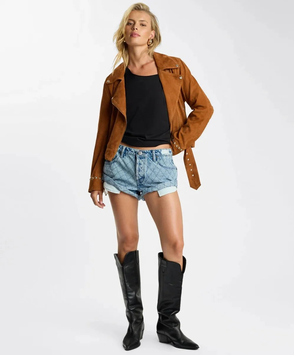 ONE TEASPOON Harlequin Bandits Low Waist Denim Short | Salty Dog