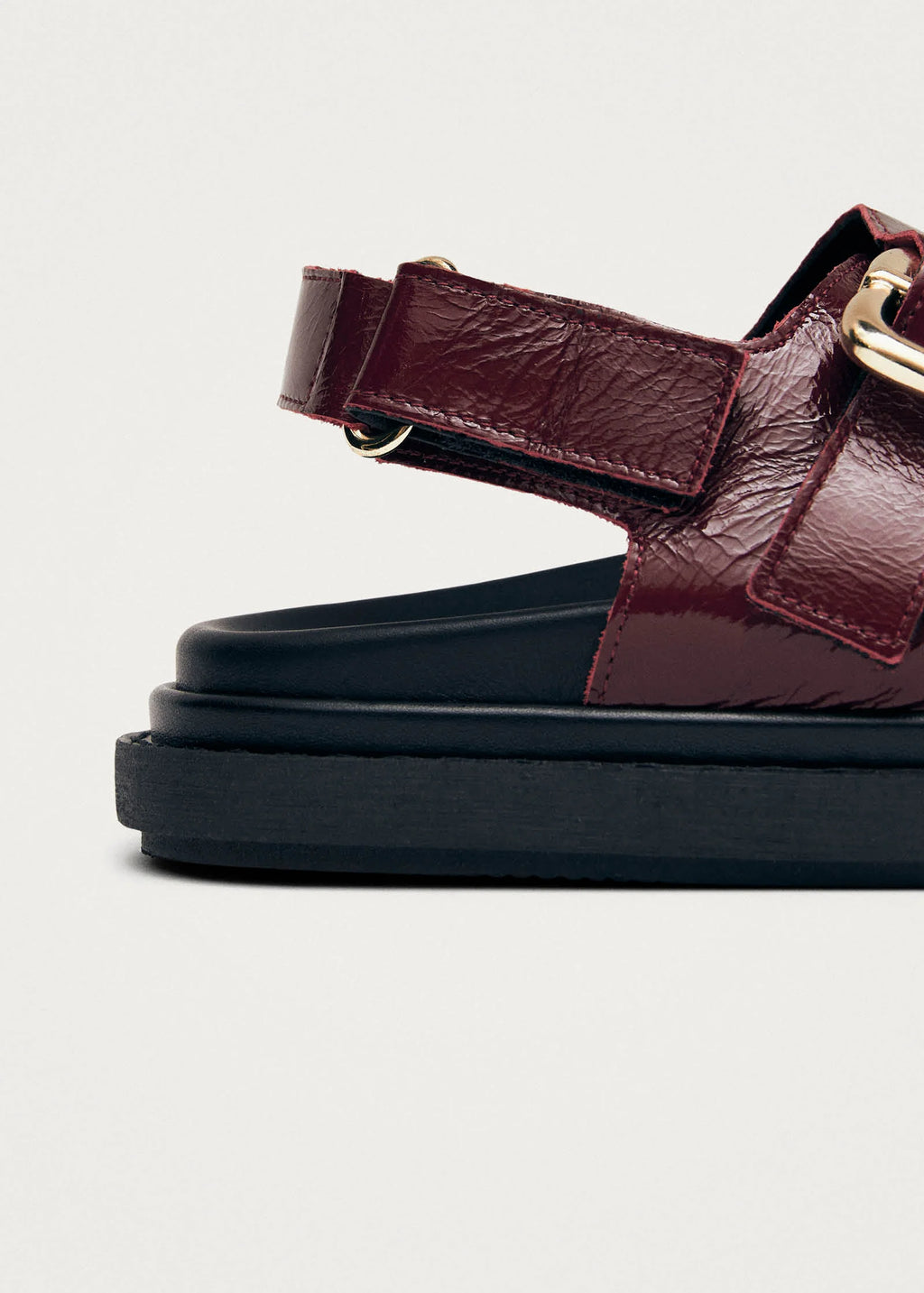 ALOHAS Harper Burgundy Patent Leather Sandals