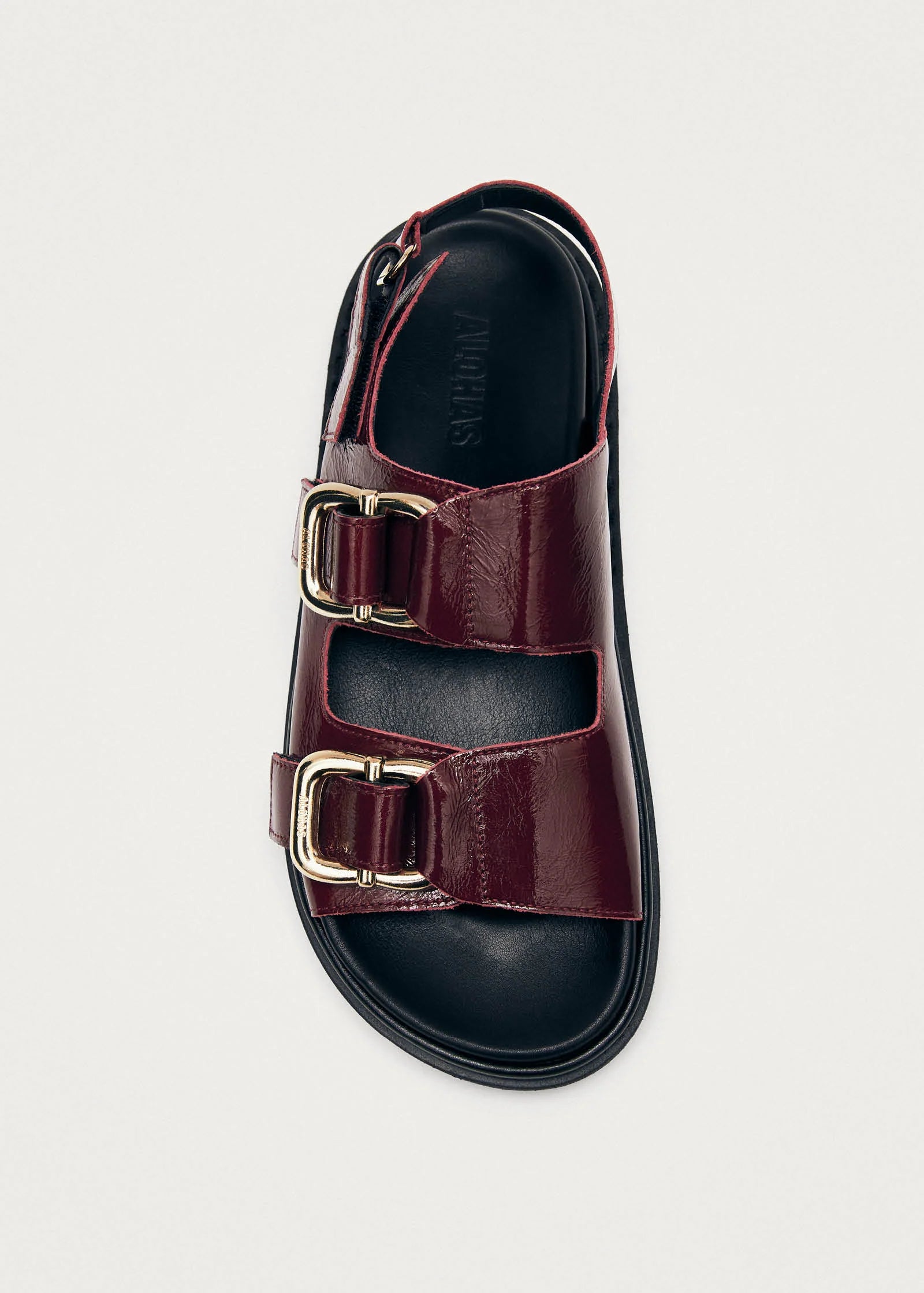 ALOHAS Harper Burgundy Patent Leather Sandals
