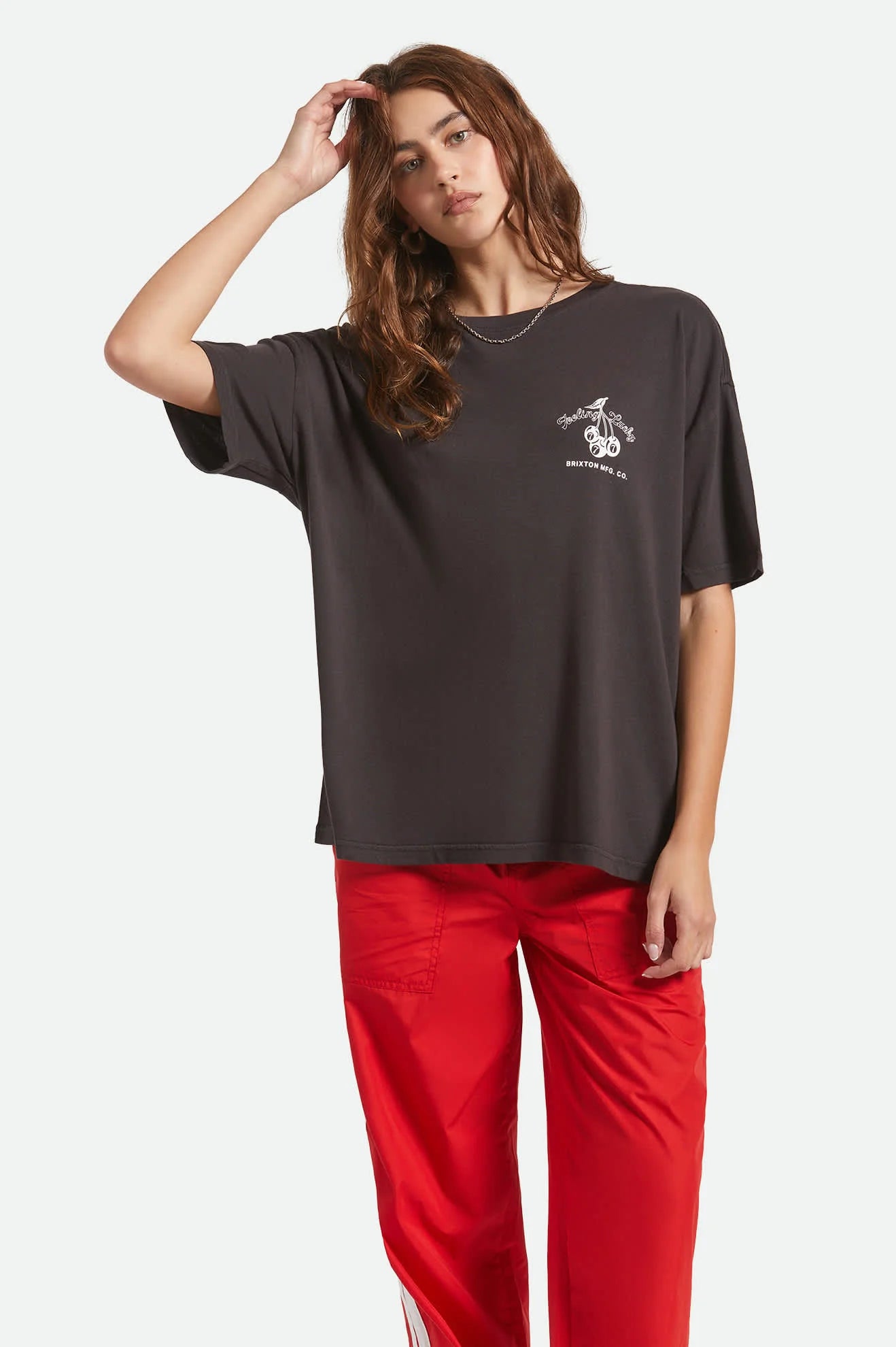 BRIXTON Feeling Lucky Oversized Boyfriend Tee | Black