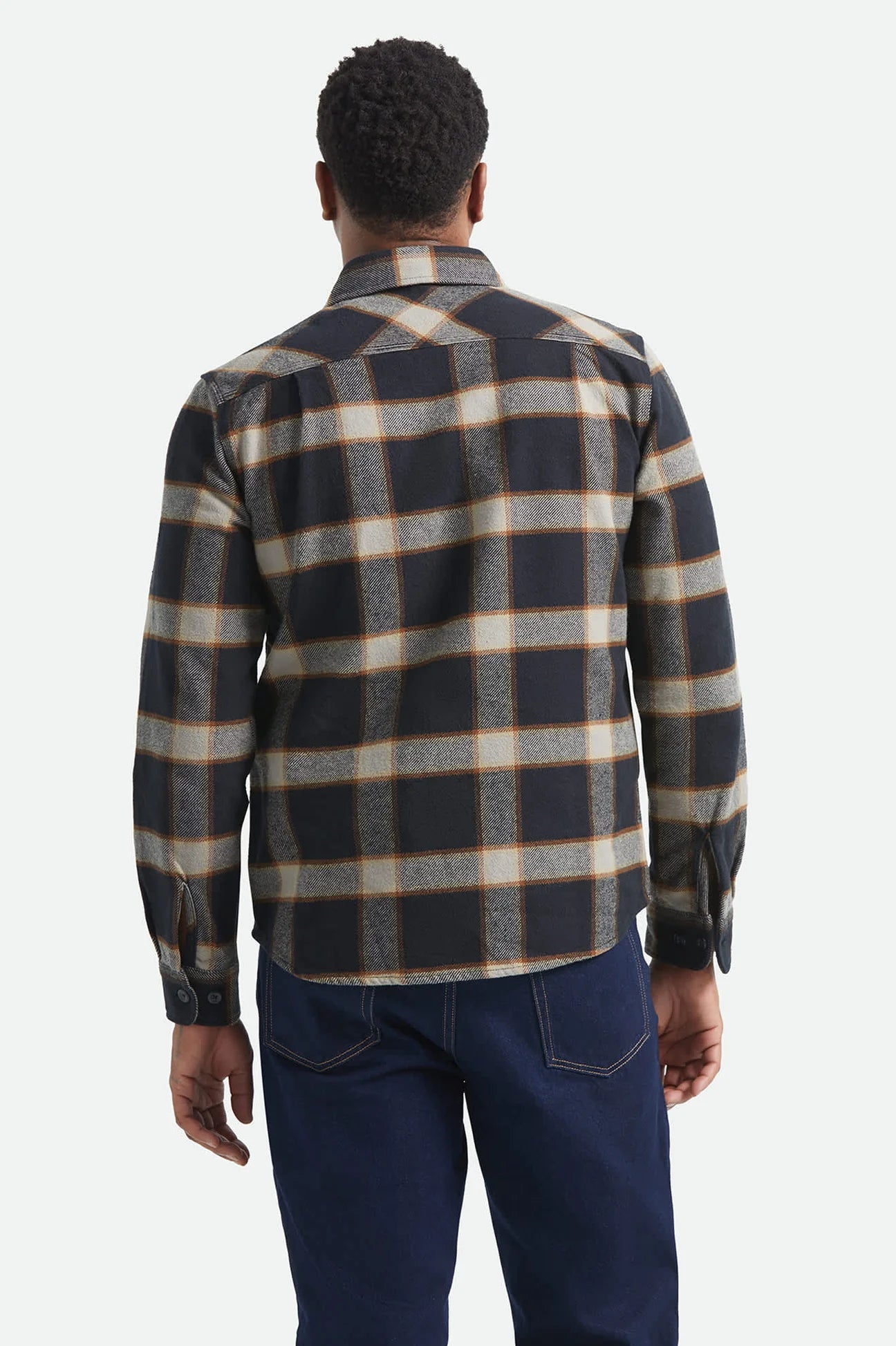BRIXTON Bowery Heavyweight Flannel | Black/Cream