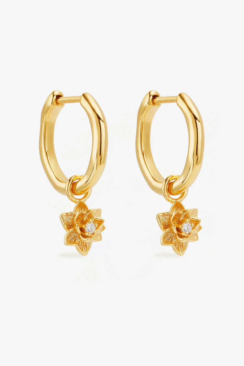 BY CHARLOTTE Bloom Within Lotus Hoops | Gold
