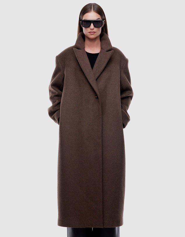 ENA PELLY Scarlet Coat | Espresso