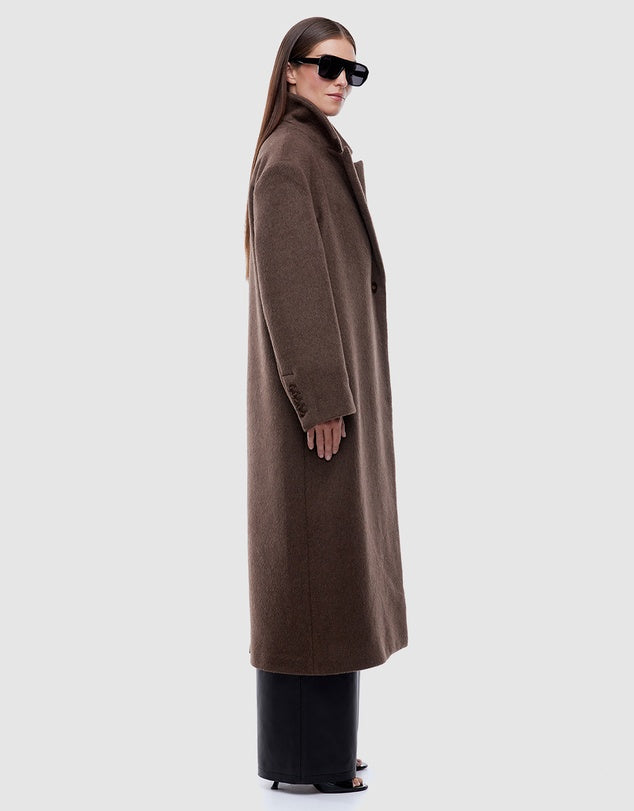 ENA PELLY Scarlet Coat | Espresso