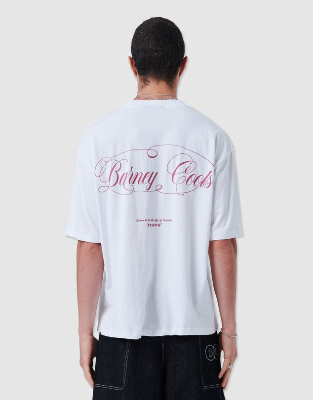 BARNEY COOLS Script Tee | White