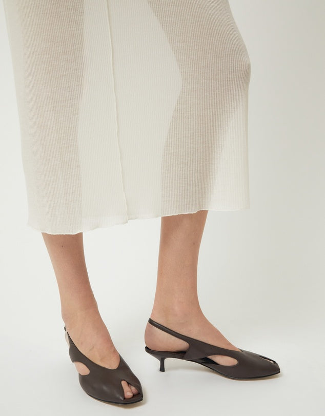 BRIE LEON Sadie Peep Toe Heel | Chocolate