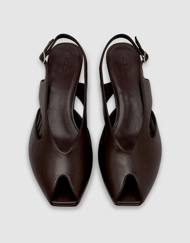 BRIE LEON Sadie Peep Toe Heel | Chocolate