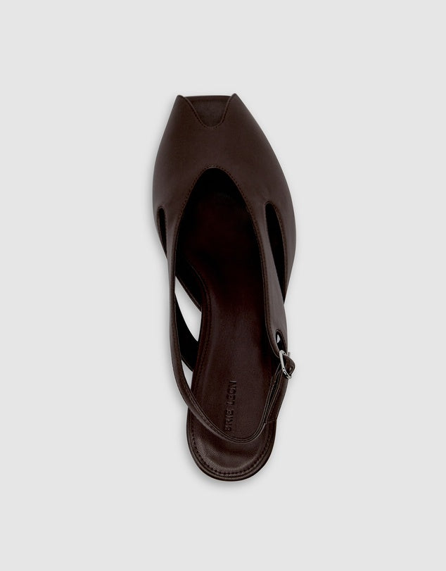 BRIE LEON Sadie Peep Toe Heel | Chocolate