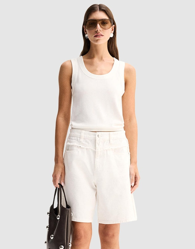 ELKA COLLECTIVE Perkins Denim Short | Ivory