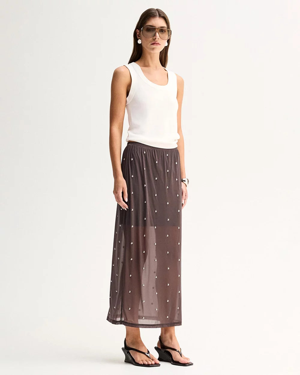 ELKA COLLECTIVE Rowe Maxi Skirt | Slate