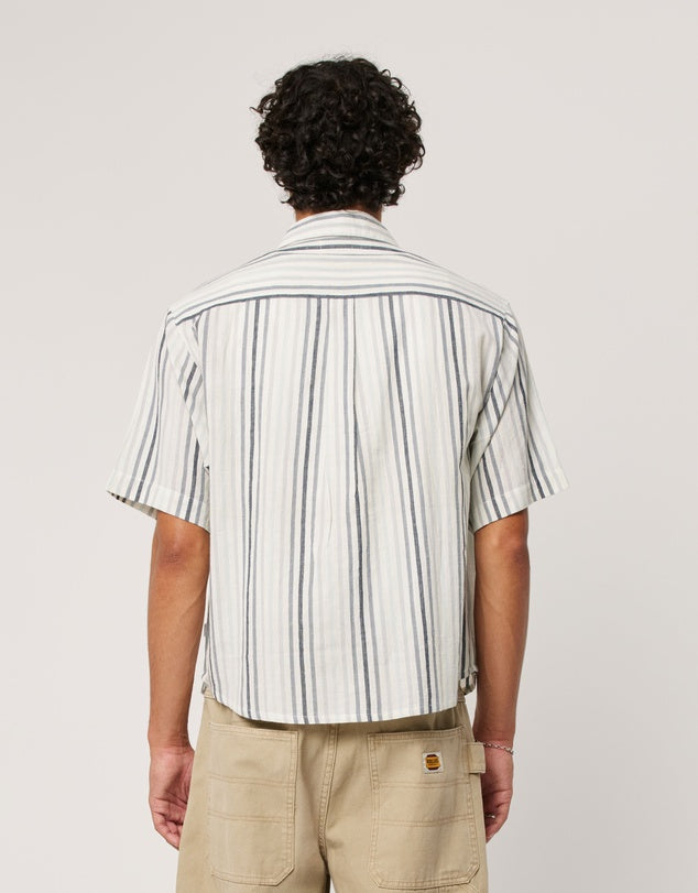 ROLLA'S Tidal Waves Stripe Shirt | Titanium Stripe