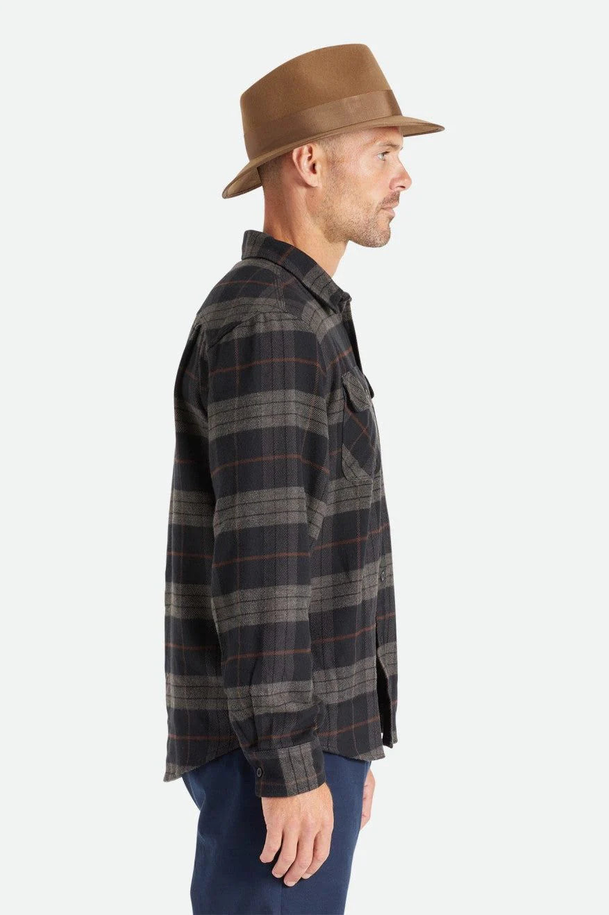BRIXTON Bowery Flannel | Black/Charcoal
